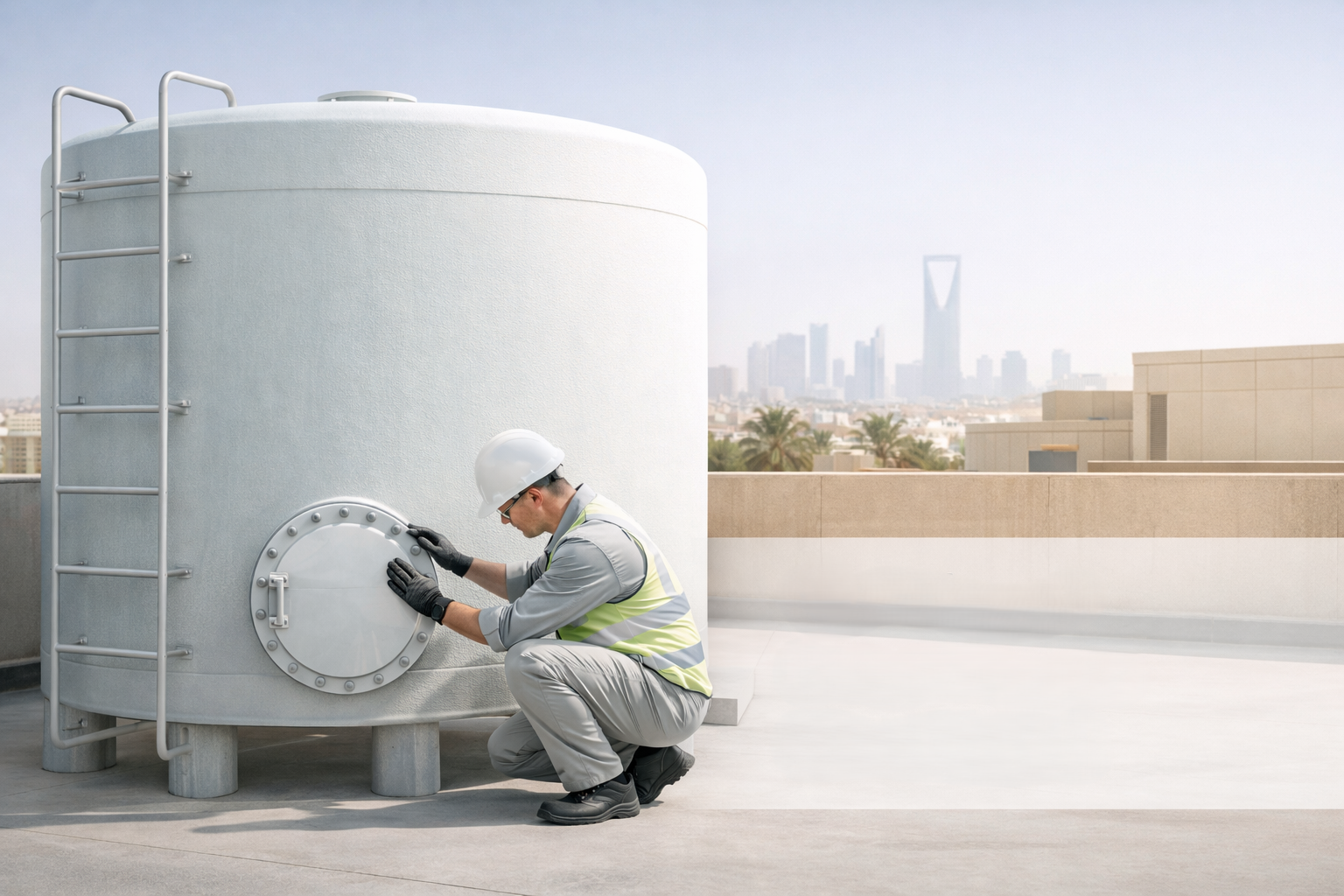 GRP water tank cleaning and maintenance guide in Saudi Arabia (KSA)