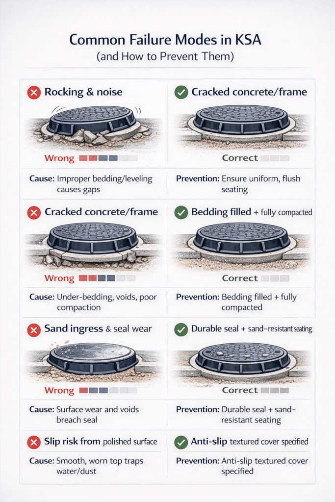 Common manhole cover issues in KSA
